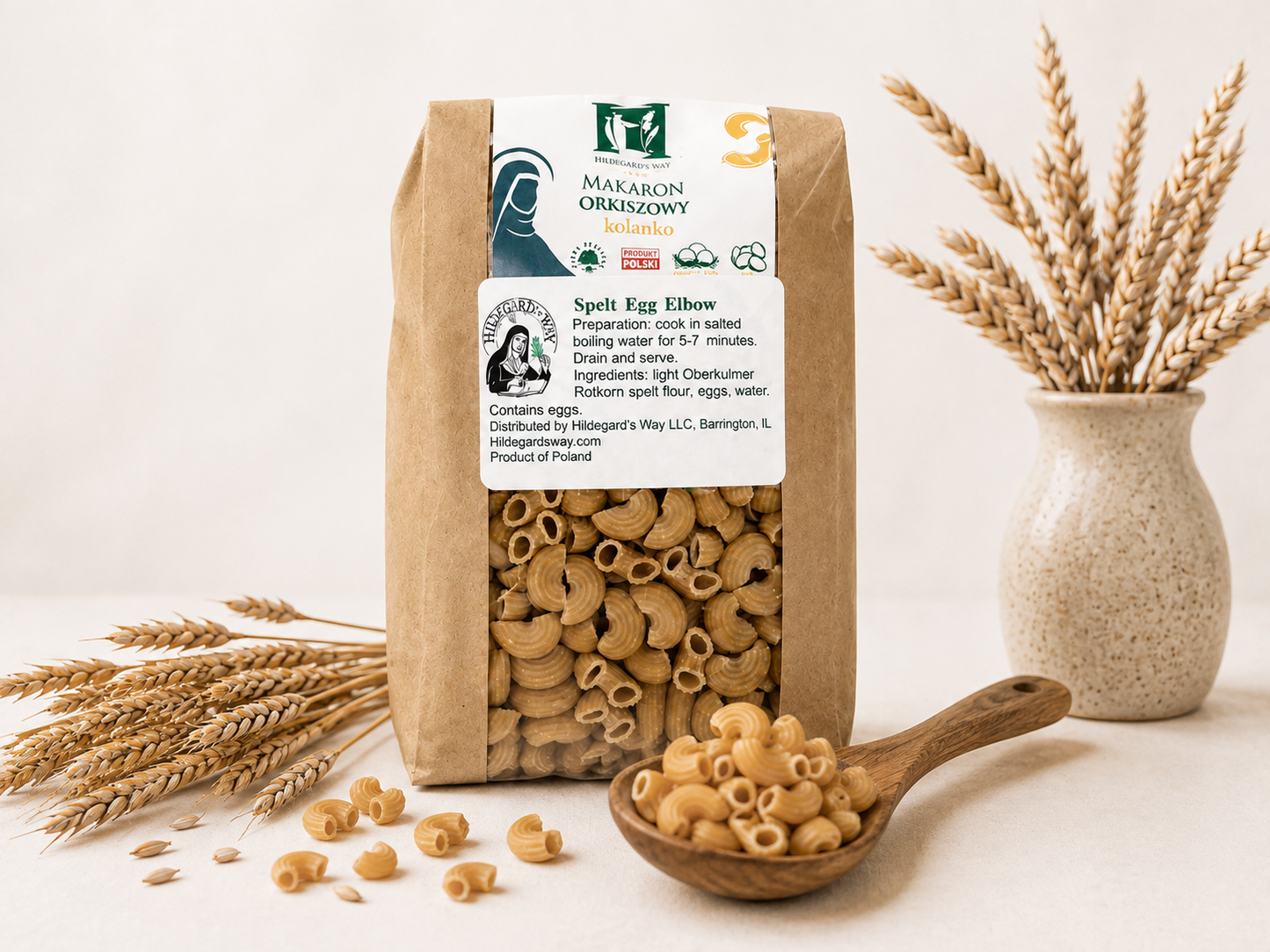 Spelt Pasta, Egg Elbow "Hildegarda" 14.11 oz (400 g)