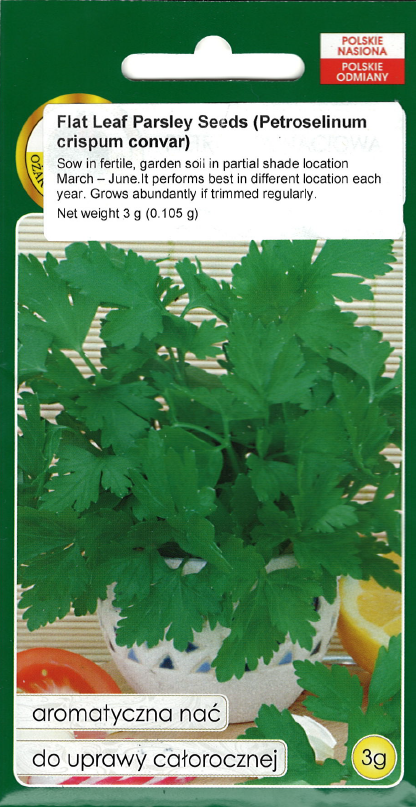 Nasiona pietruszki  (Petroselinum crispum convar) 3 g. (0,105 uncji)
