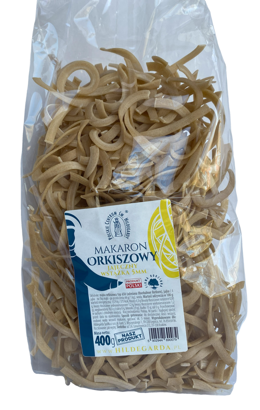 Makaron orkiszowy jajeczny "Hildegarda" 400 g. Wstążka