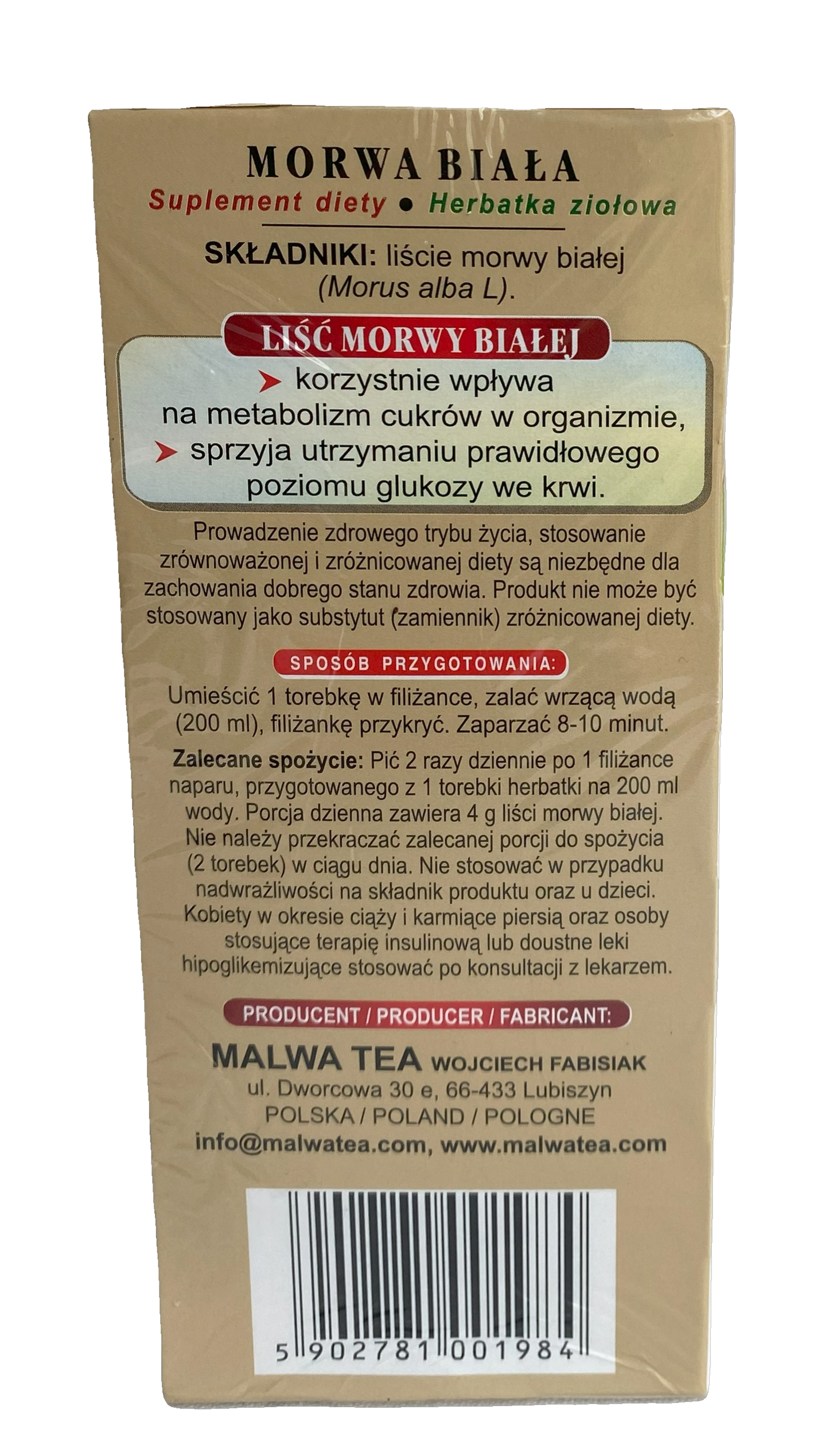 Morwa Biała - herbatka ziołowa (40 g)