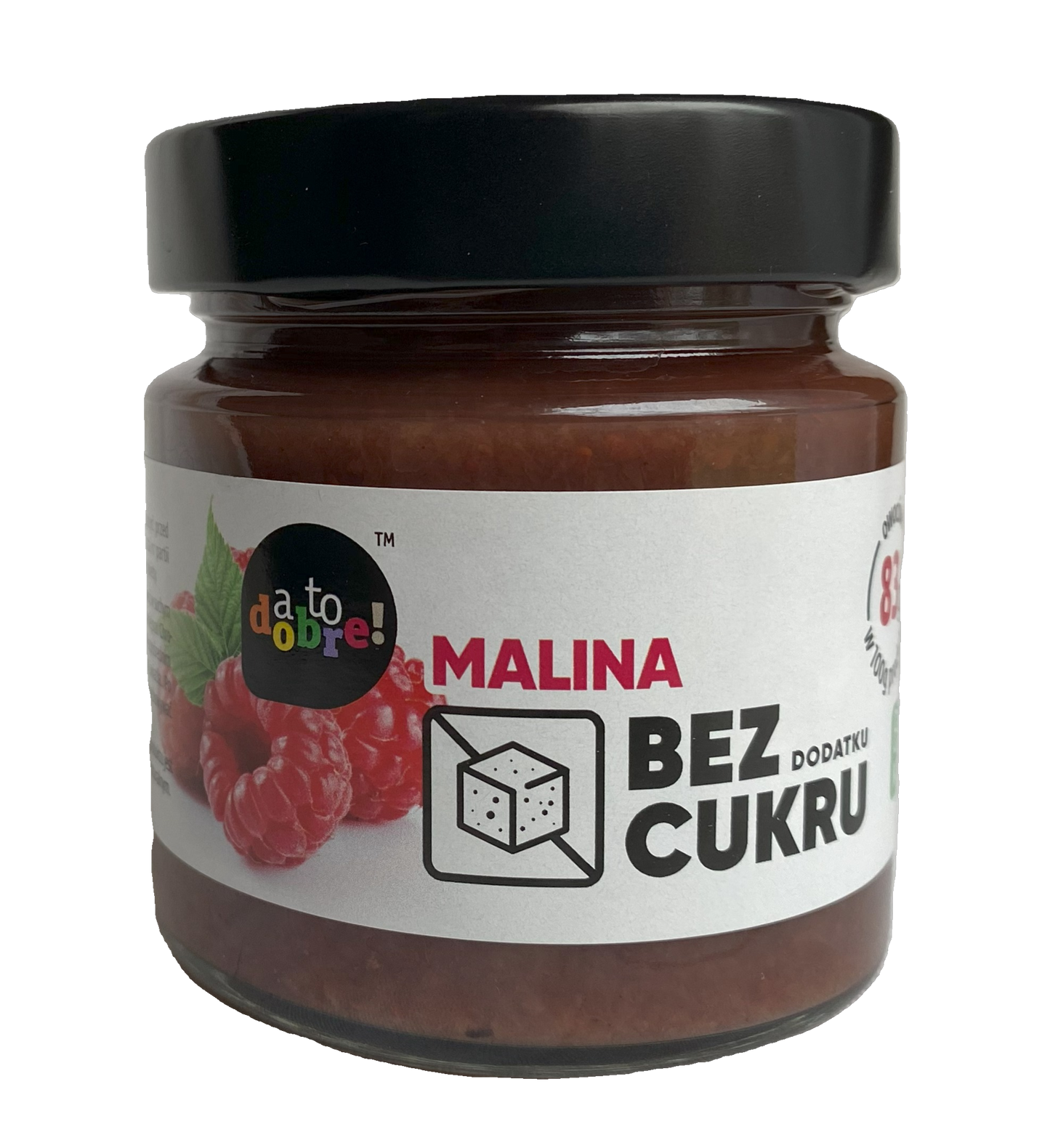 Raspberry Spread. No Sugar Added. 195 g (6.9 oz) No preservatives