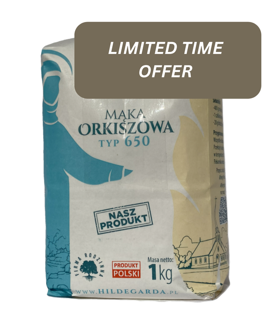 Light spelt flour type 650 „Hildegarda” - 1 kg (2.2 lbs)