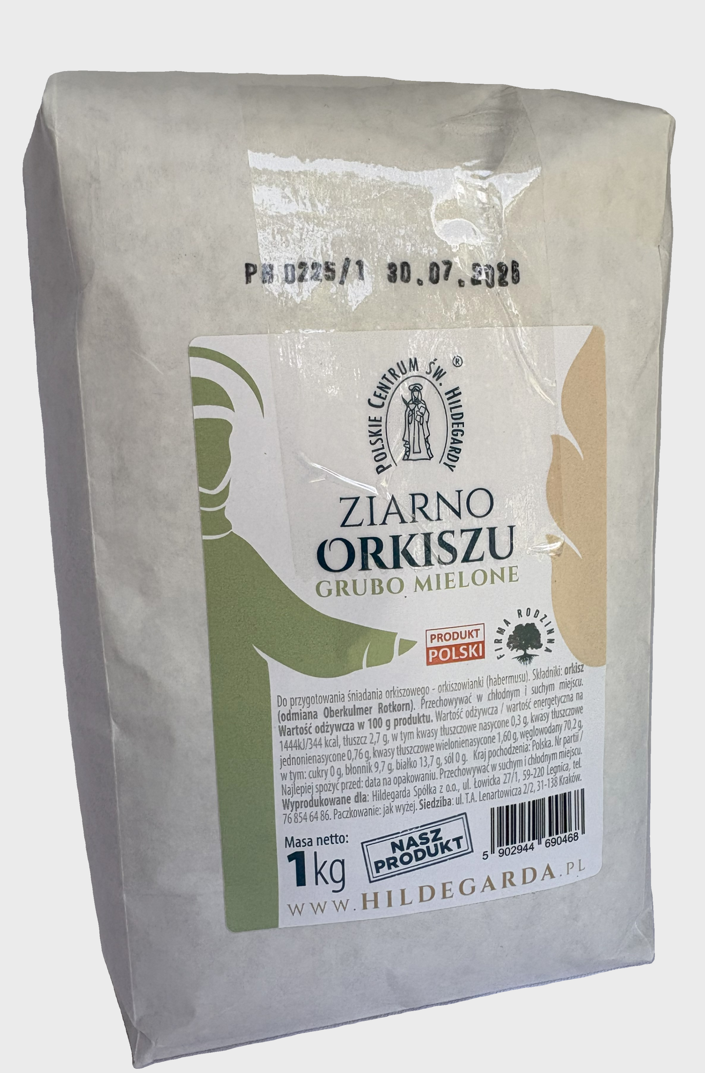 Ziarno orkiszu grubo mielone - Habermus - 1kg (2.2lbs)