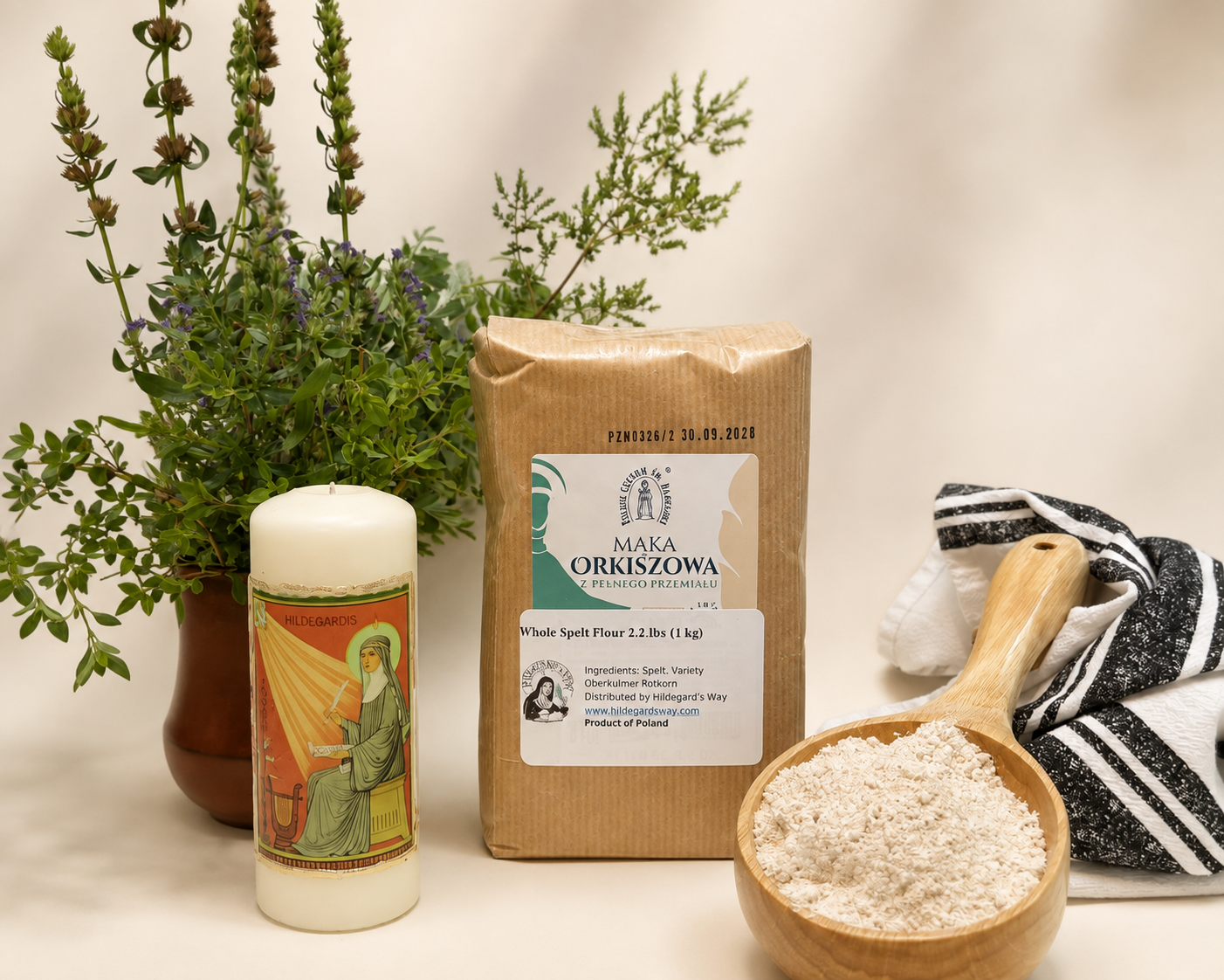 Harina de espelta integral "Hildegarda" 1 kg (2,2 lbs)