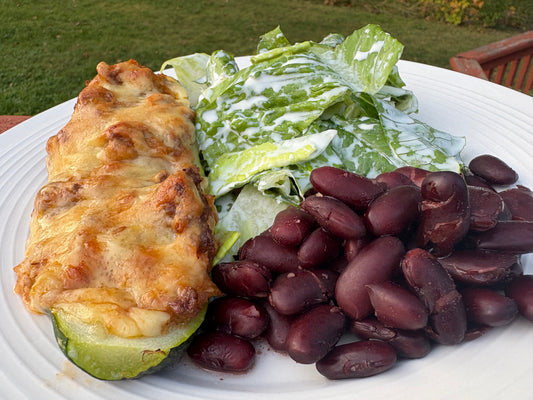 🌿 Stuffed Zucchini Boats with Ancient Spelt and Herbs of St. Hildegard