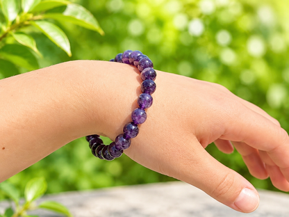 Amethyst Round Bead Bracelet – 8 mm | Skin Care, Harmony & Inner Balance