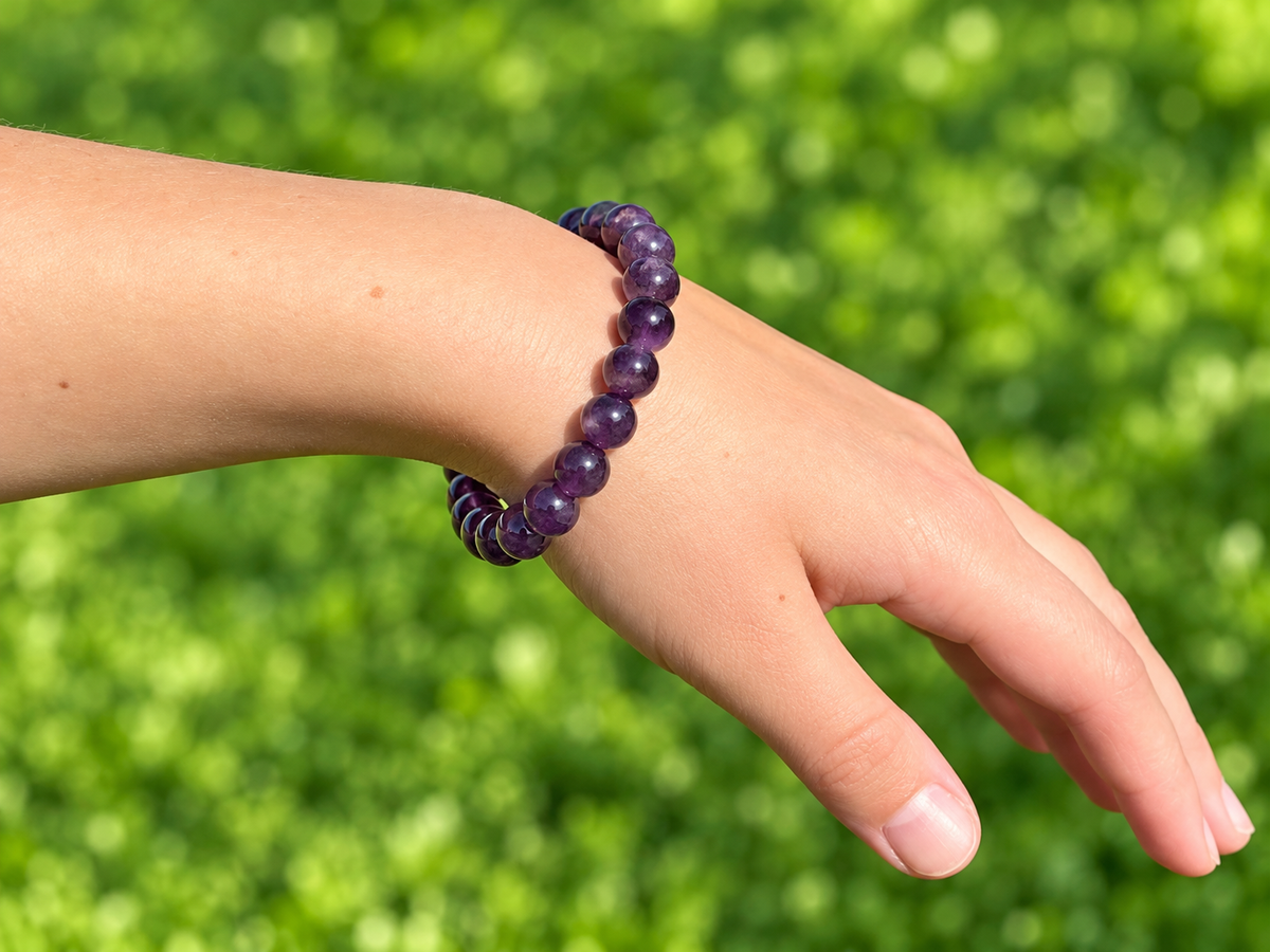 Amethyst Round Bead Bracelet – 8 mm | Skin Care, Harmony & Inner Balance