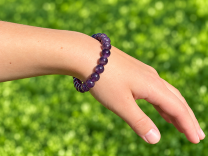 Amethyst Round Bead Bracelet – 8 mm | Skin Care, Harmony & Inner Balance