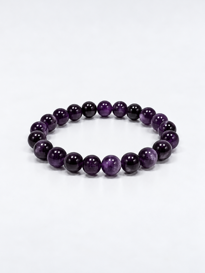 Amethyst Round Bead Bracelet – 8 mm | Skin Care, Harmony & Inner Balance