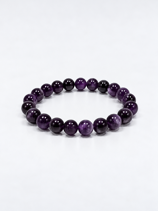 Amethyst Round Bead Bracelet – 8 mm | Skin Care, Harmony & Inner Balance
