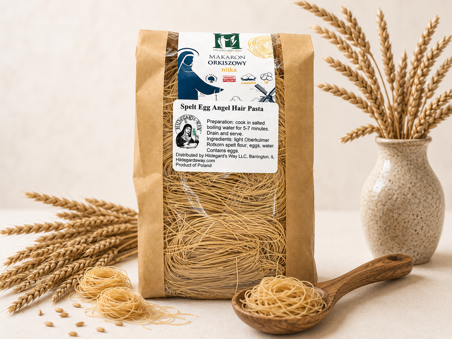 Pasta de Espelta al Huevo Cabello de Ángel "Hildegarda" 400g (14.11oz)