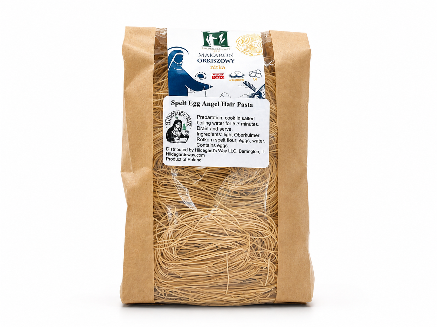 Pasta de Espelta al Huevo Cabello de Ángel "Hildegarda" 400g (14.11oz)