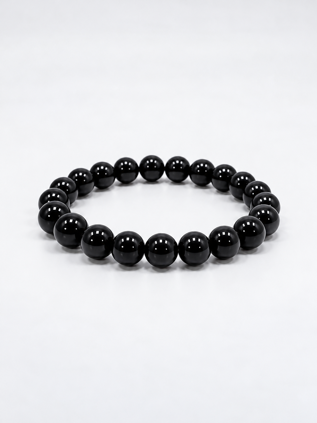 Black Agate 8 mm Round Bead Bracelet – Protection, Clarity & Inner Balance