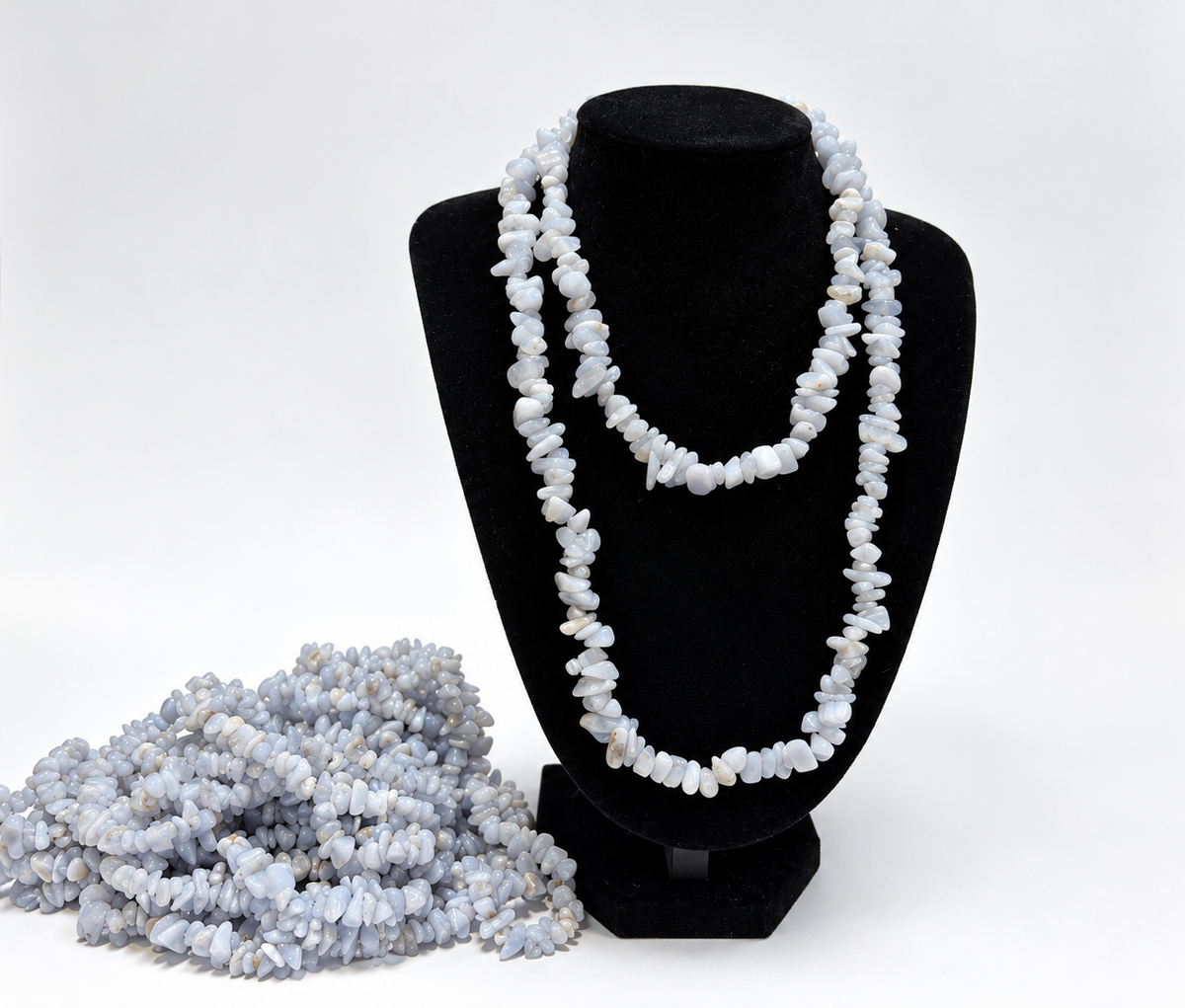 Blue Chalcedony Chip Necklace| St. Hildegard's Gemstones