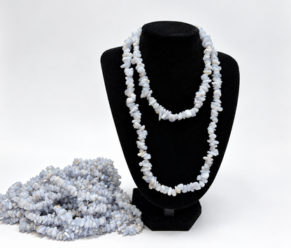Blue Chalcedony Chip Necklace| St. Hildegard's Gemstones