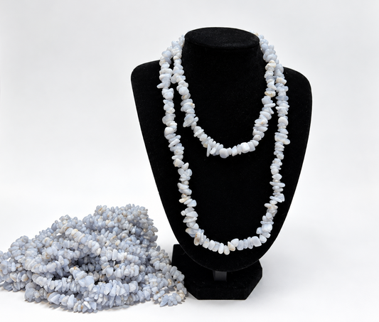 Blue Chalcedony Chip Necklace| St. Hildegard's Gemstones