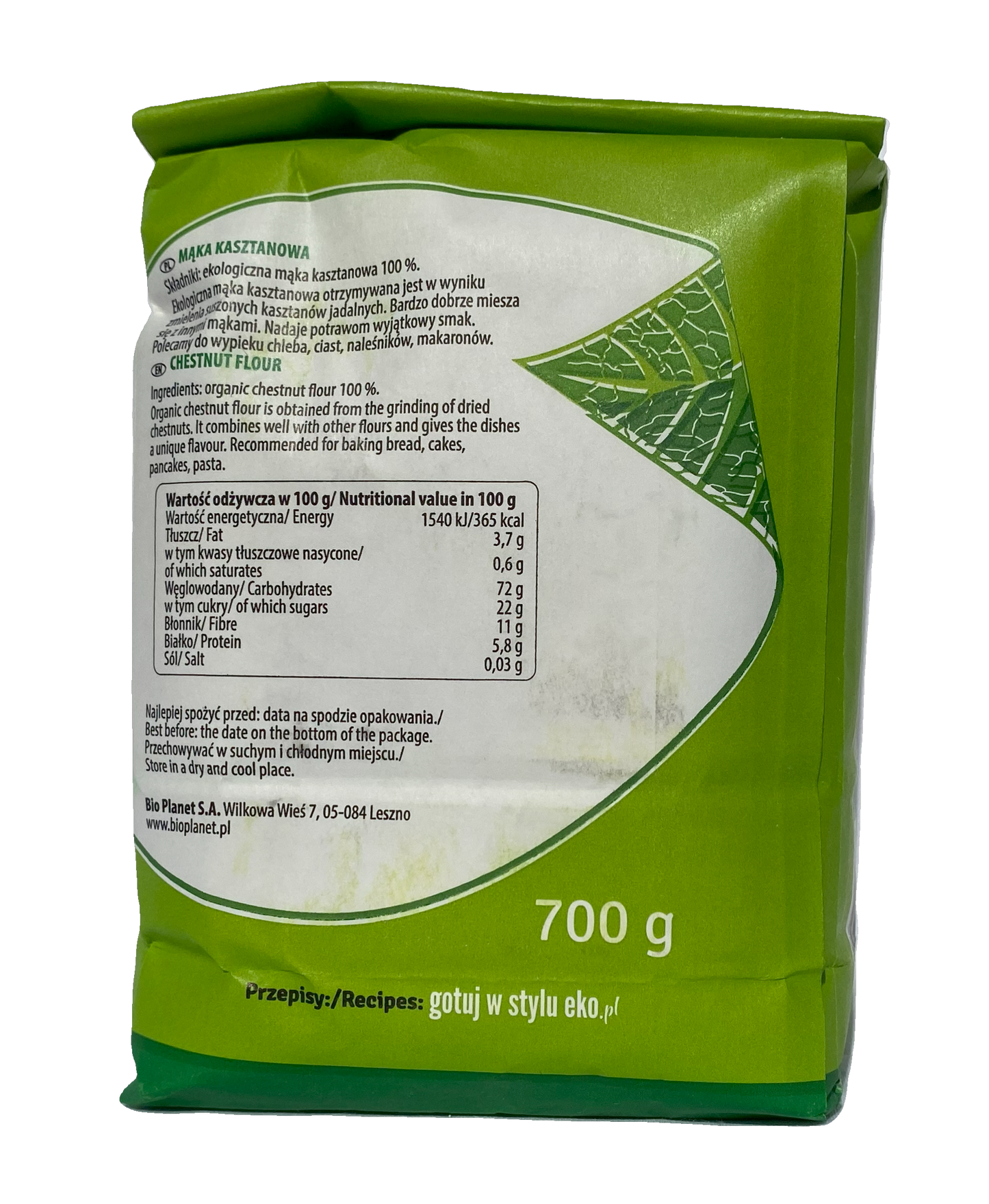 Organic Chestnut Flour 700g (1.55 lbs)