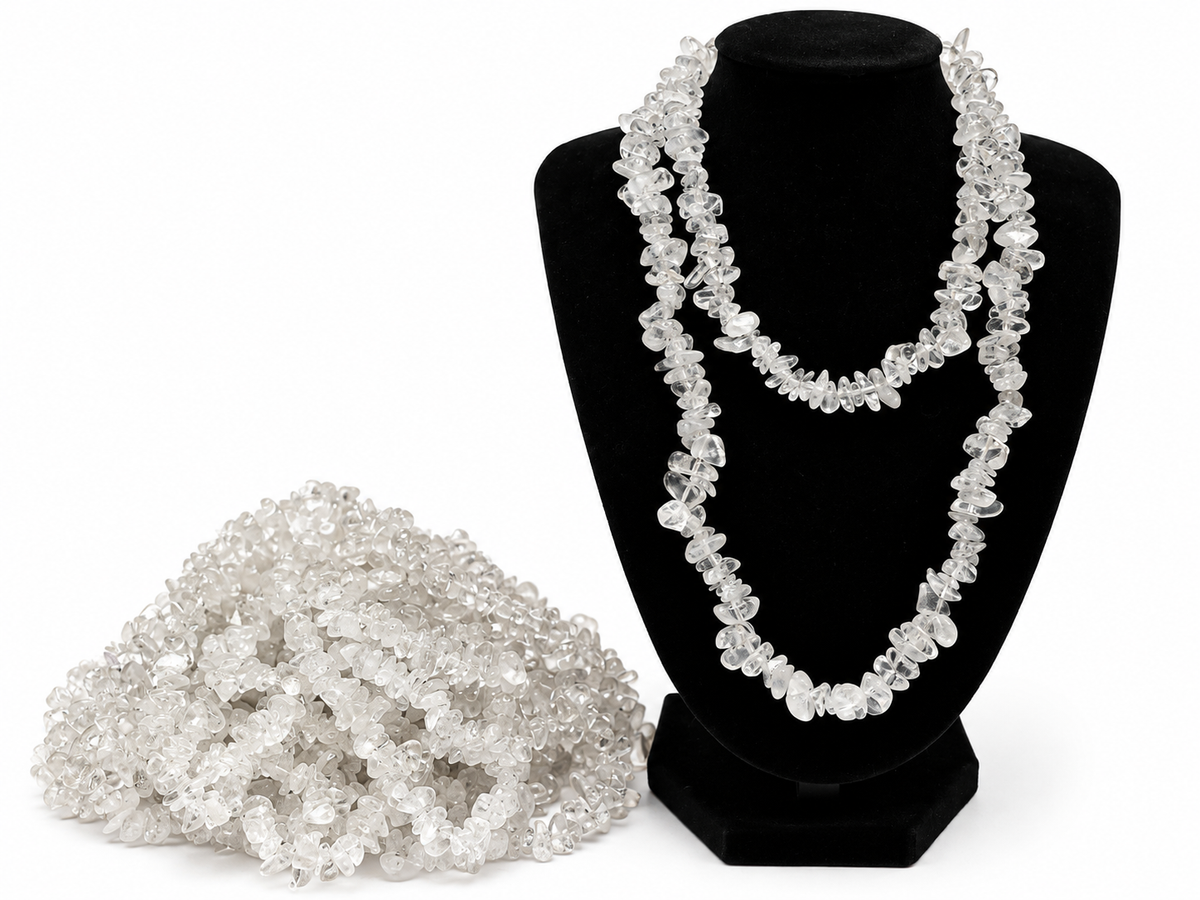 Crystal Chip Necklace | Mountain Crystal & Clear Quartz | St. Hildegard Gemstones Rock