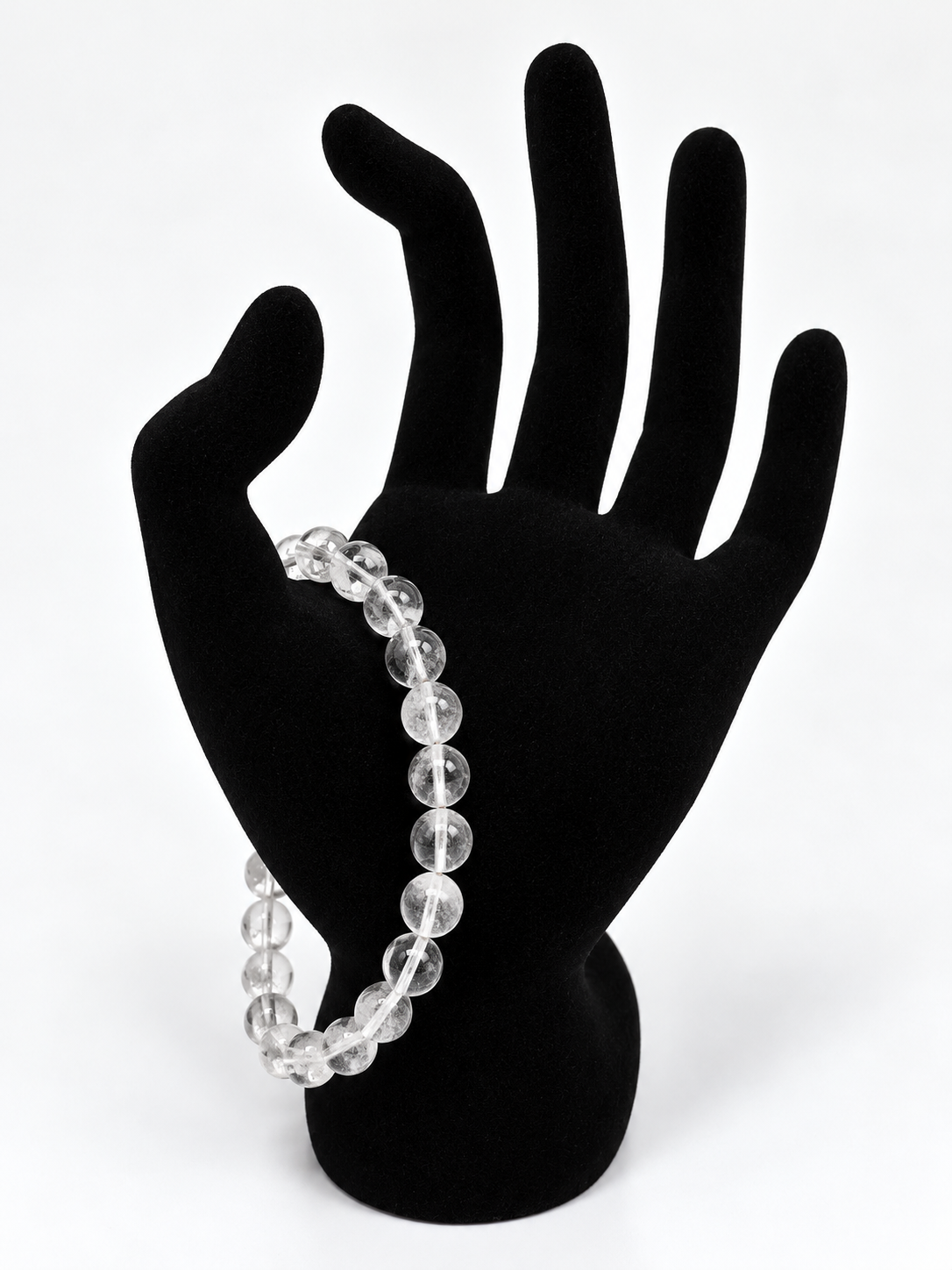 Clear to White Quartz 8 mm Round Bead Bracelet | Mountain Crystal & Clear Quartz – Clarity, Balance & Well-Being