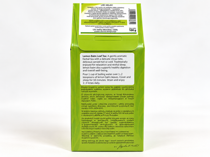 Organic Lemon Balm (Melissa officinalis) – Loose Leaf Herbal Tea, 3.5 oz (100 g)