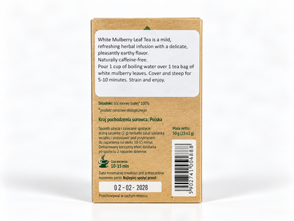 Té Orgánico de Hojas de Morera Blanca (Morus alba) – 25 Bolsitas, 1.76 oz (50 g)