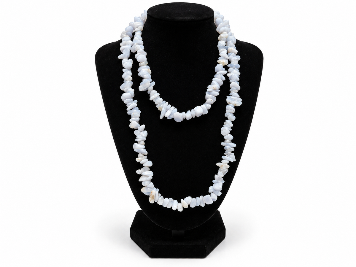 Blue Chalcedony Chip Necklace| St. Hildegard's Gemstones