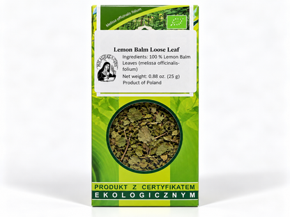 Toronjil orgánico (Melissa officinalis) – Infusión de hierbas en hojas sueltas, 0,88 oz (25 g)