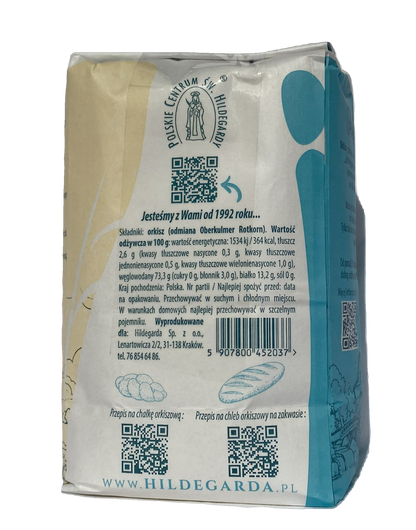 Light spelt flour type 650 „Hildegarda” - 1 kg (2.2 lbs)