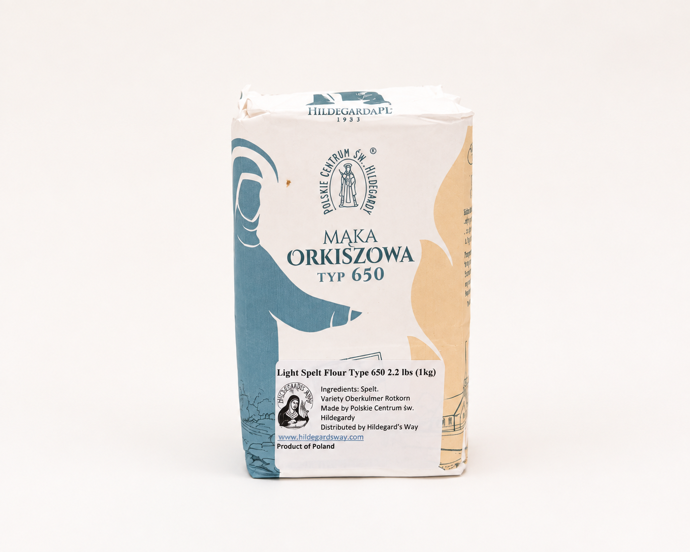 Light spelt flour type 650 „Hildegarda” - 1 kg (2.2 lbs)