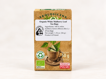 Té Orgánico de Hojas de Morera Blanca (Morus alba) – 25 Bolsitas, 1.76 oz (50 g)