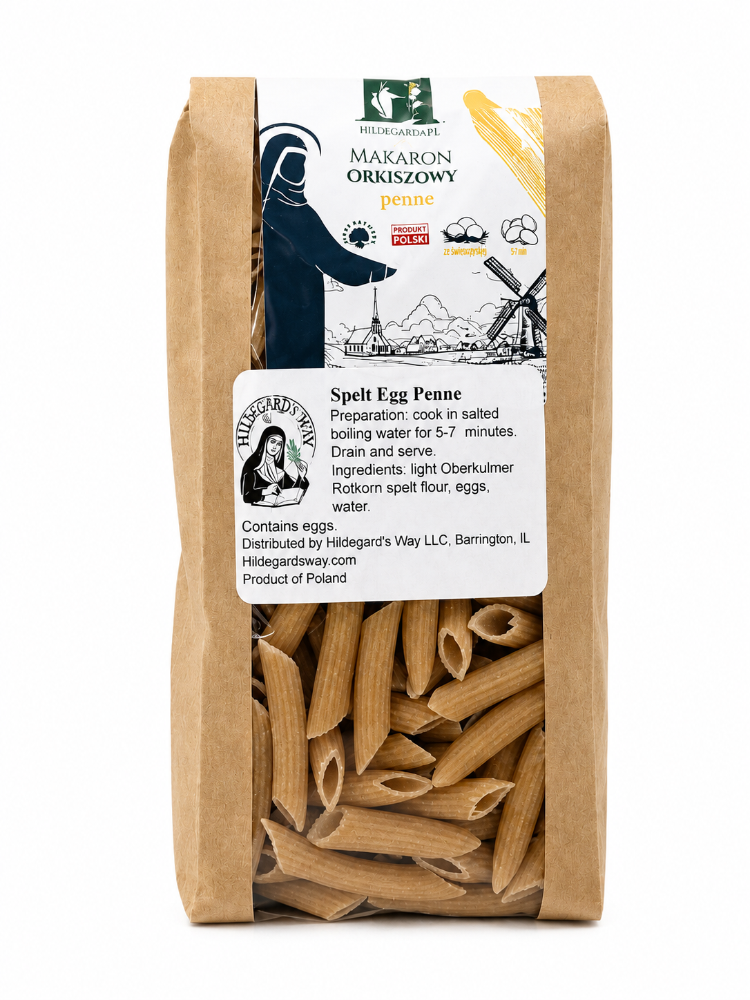 Spelt Pasta, Egg Penne "Hildegarda"  14.11 oz (400 g)