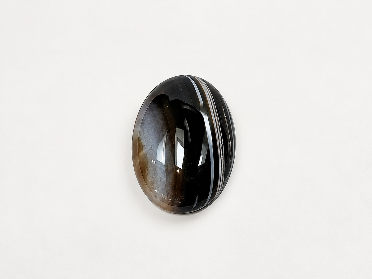 Black Sardonyx Cabochon | St. Hildegard Gemstones