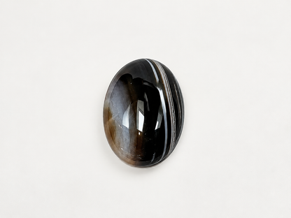 Black Sardonyx Cabochon | St. Hildegard Gemstones