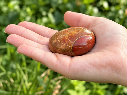 Red Jasper Palm Stone | St. Hildegard Gemstones