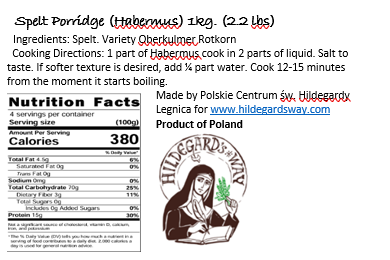 Spelt Porridge - Habermus - Spelt Groats 1 kg (2.2lbs)
