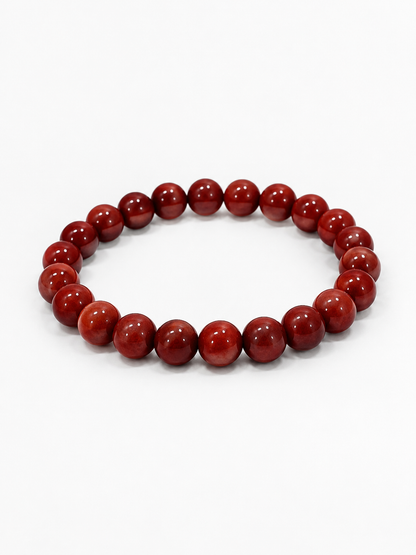 Red Jasper 8 mm Round Bead Bracelet – Comfort, Strength & Inner Peace