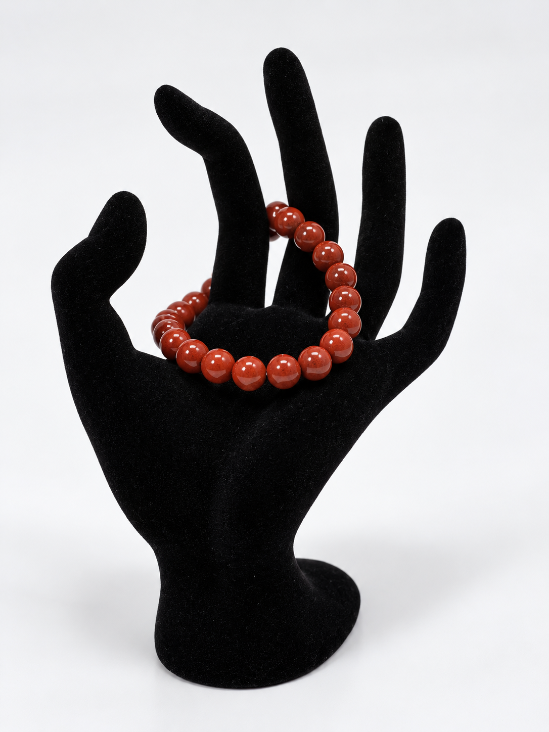 Red Jasper 8 mm Round Bead Bracelet – Comfort, Strength & Inner Peace
