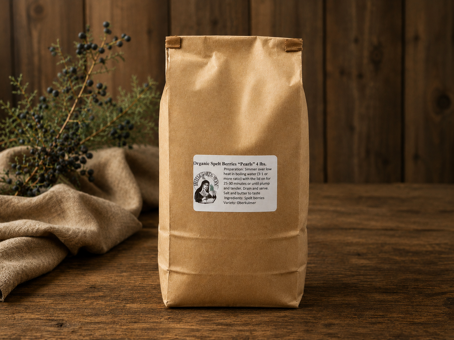 Organic Hulled Spelt Berries 4 lbs