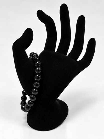 Black Agate 8 mm Round Bead Bracelet – Protection, Clarity & Inner Balance