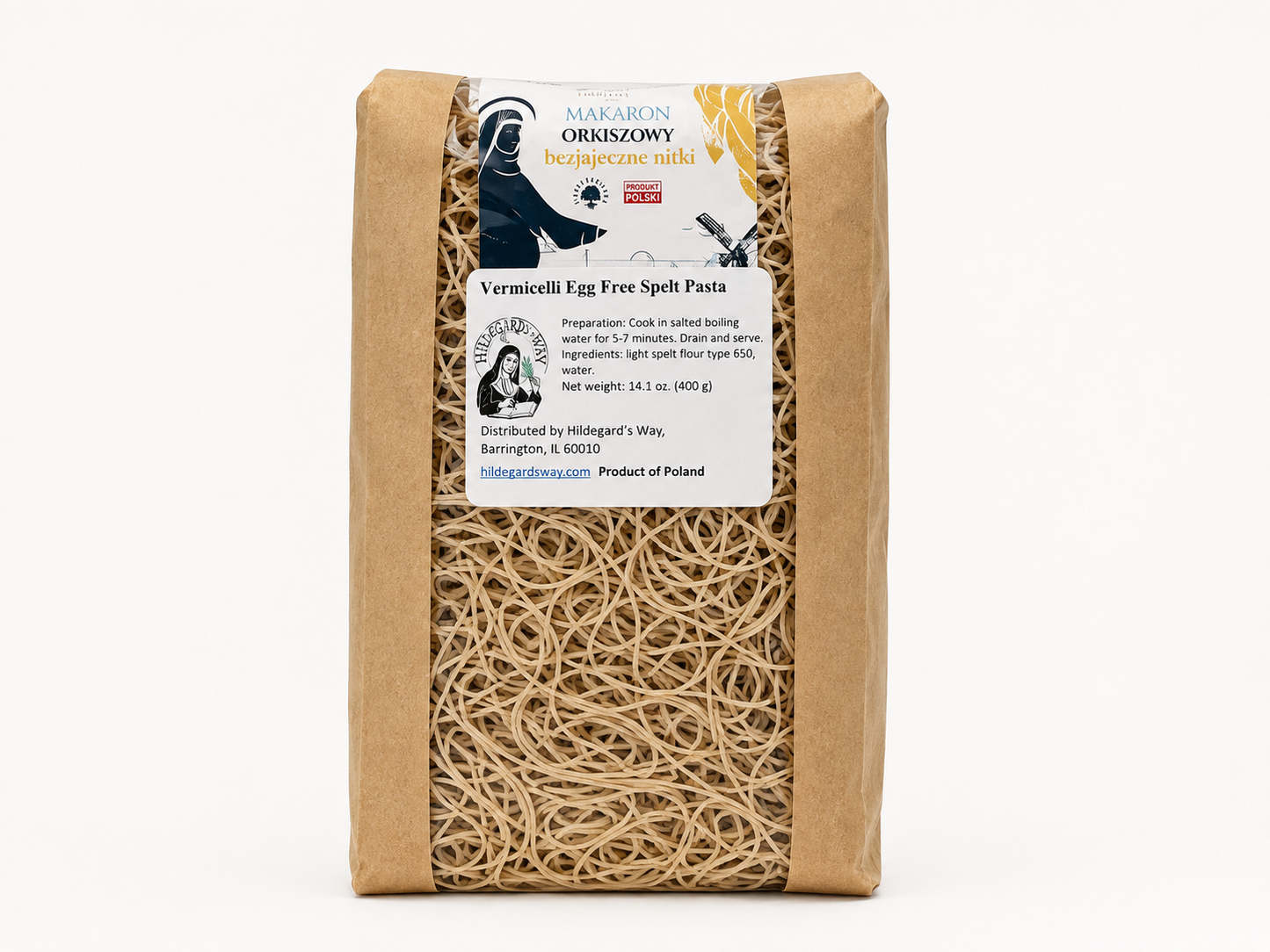 Spelt Pasta, Egg Free Vermicelli 400 g. (14.11 oz.)