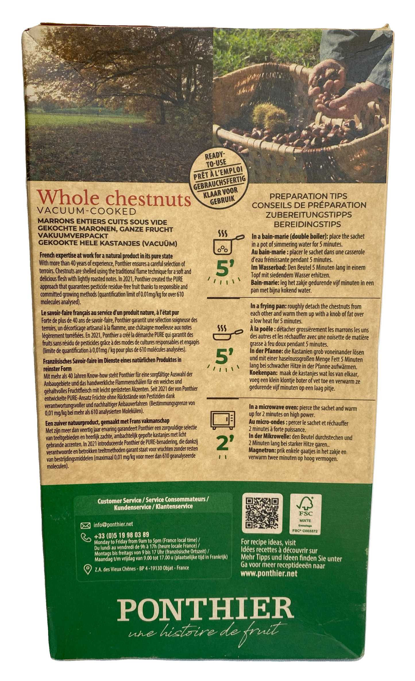 Chestnut Whole, Vacuum Cooked 400 g. (14.11 oz.)