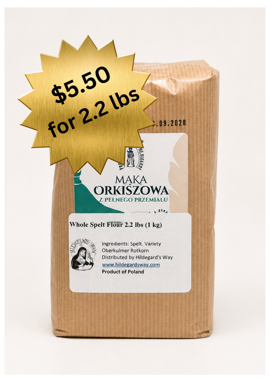 Harina de espelta integral "Hildegarda" 1 kg (2,2 lbs)